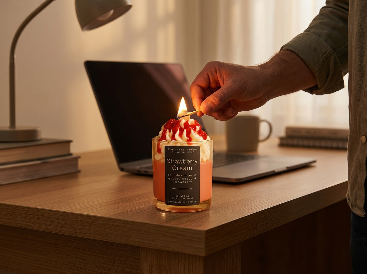 Strawberry Candle | Strawberry Dessert Candle