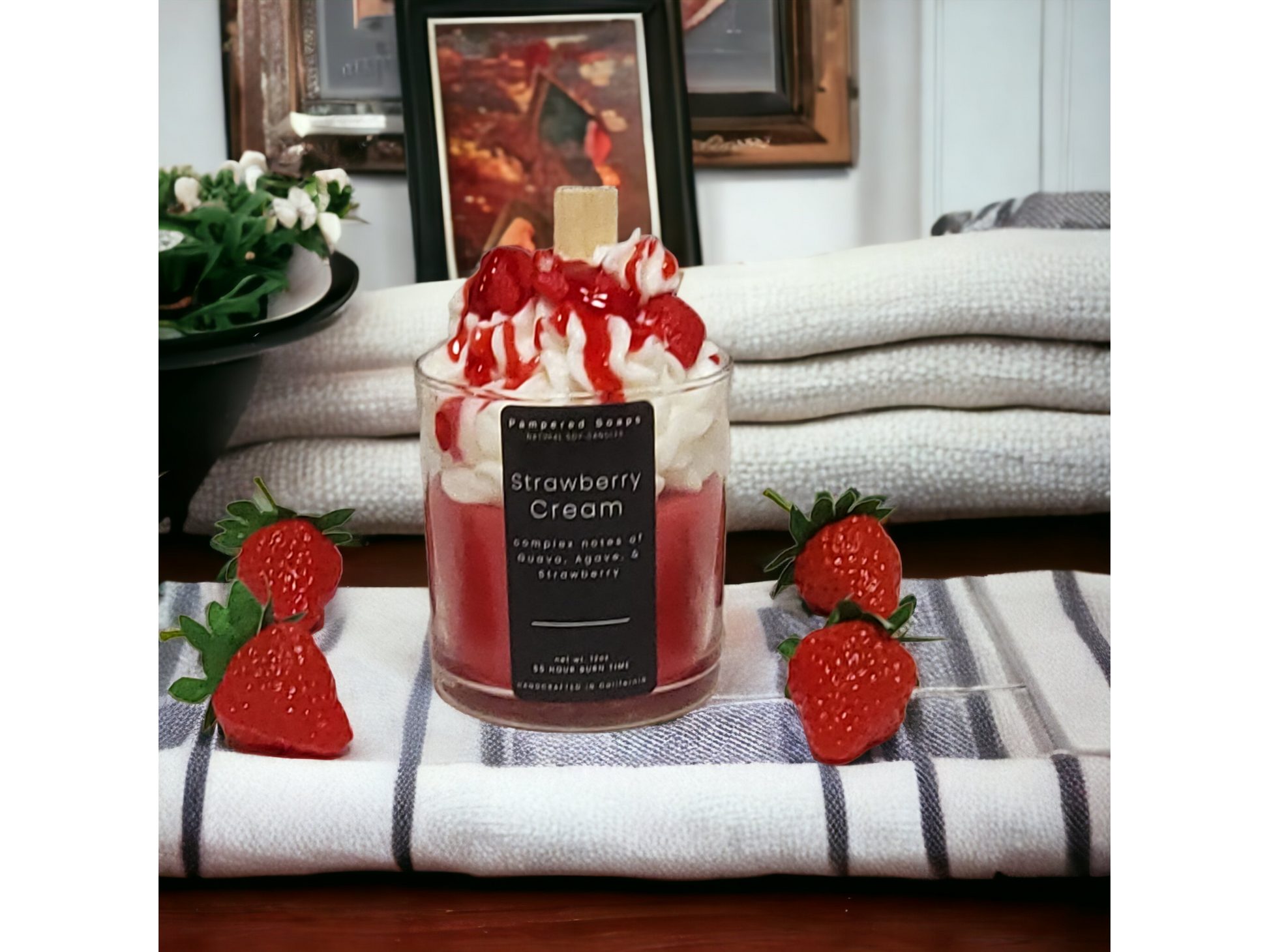 Strawberry Creme Dessert Candle Pampered Soaps